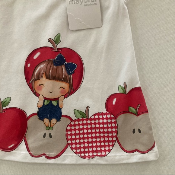 Mayoral Baby Girl 6-9 Months Apple Dress Spring Summer - Picture 4 of 6